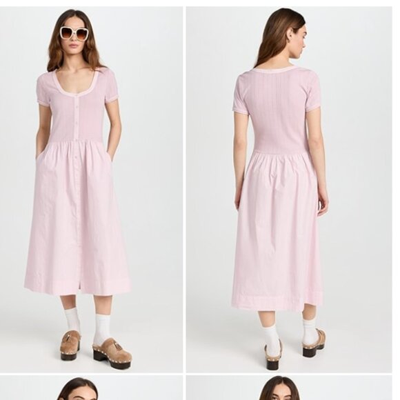 Sea Women's Salome Vegetable Dye Crew Neck Dress Size M - Picture 2 of 6